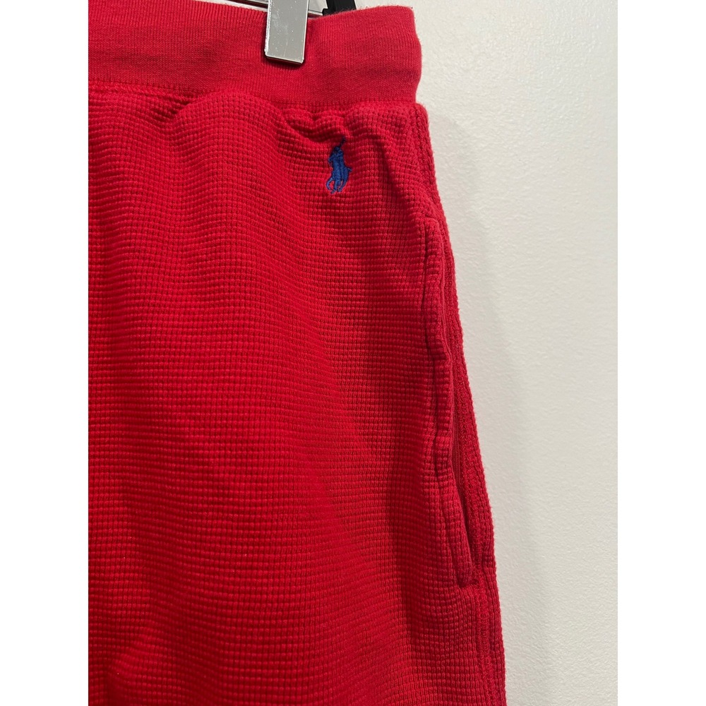 Polo Ralph Lauren Shorts Mens L Red Excellent Waffle Knit Drawstring Loungewear - Picture 7 of 10